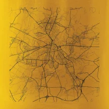 Mapy měst černobílé Plzeň