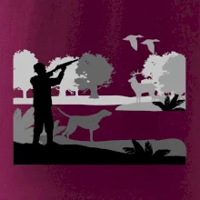 Lovec a ohař v lese