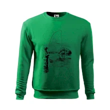 Kreslený rybář s podběrákem