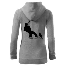 Rybář tahající rybu