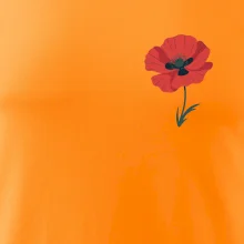 Vlčí mák kreslený na prsu