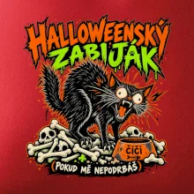 Halloweenský černý kocour čeká na podrbání
