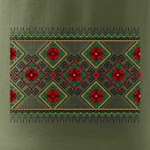 Ukrajinský vzor - Červeno Zelený