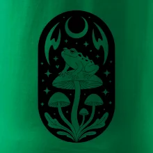 Goblincore černobílá oválná žába