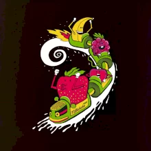 Milkshake vlak kreslený (Pecka design)