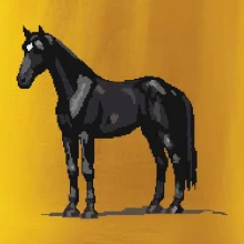 Černý kůň pixel