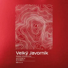 Velký Javorník - vrstevnice v obdélníku