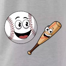 Parové triko - baseballová pálka a míček