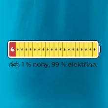 1 % nohy, 99 % elektřina