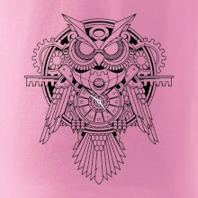 Steampunk sova černobílá