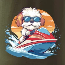 Bišonek na vodním skútru