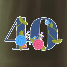 Květinové číslo kreslené - 40