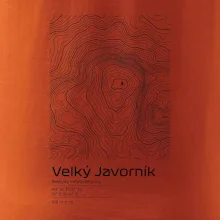 Velký Javorník - vrstevnice v obdélníku