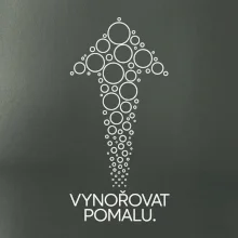 Vynořovat pomalu šipka vzhůru vytvořená z potápěčských bublinek