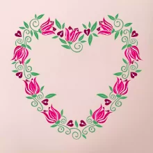 Červené tulipánové srdiečko (Pecka design)