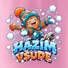 Rodinná vánoční trička - Házím všude dítě sněhová bitva