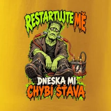 Vybitý Frankenstein s kabely od autobaterie