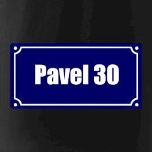 Jméno a věk - uliční cedule - modrá