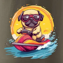 Mops na vodním skútru