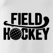 Field hockey míček a nápis