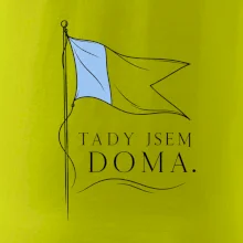 Tady jsem doma potápěčská vlajka Alfa s modrým polem