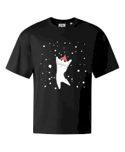 Veselá kočka v zimní čepici