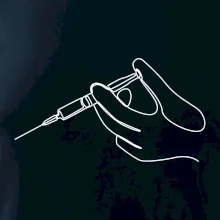 Ruka a injekce jedním tahem