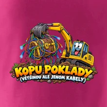 Bagrista kope poklady a kabely