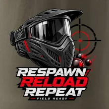 Paintballová maska respawn reload repeat