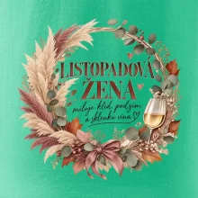 Listopadová žena s bílým vínem v boho věnci