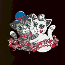 Kočky v objetí (Pecka design)