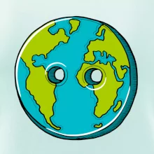 Planeta země knoflík (Pecka design)