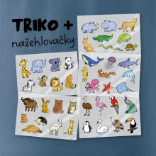 Tričko + 42 nažehlovacích zvířátek