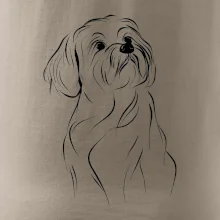 Lhasa Apso černý nákres slabé linky