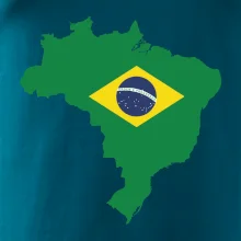 Brazílie vlajka v mapě