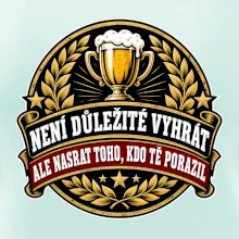 Není důležité vyhrát - pivní pohár a zlatý vavřín