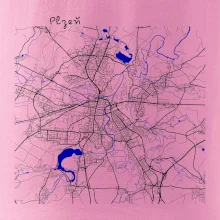 Plzeň mapa s vodními toky