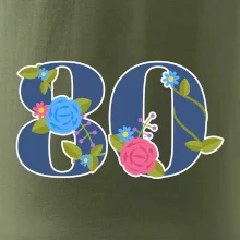 Květinové číslo kreslené - 80