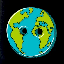 Planeta země knoflík (Pecka design)