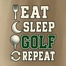 Eat sleep golf repeat typografie