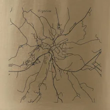 Černobílá mapa Vizovice
