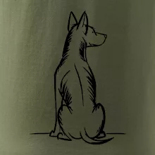 Pes kreslený zezadu