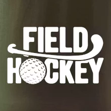 Field hockey míček a nápis