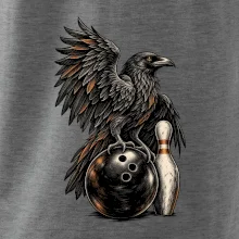 Bowling havran s koulí a kuželkou
