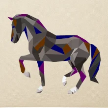 Kůň geometrie barevný