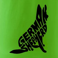 Německý ovčák sedící napis