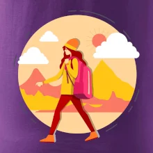 Barevný párový motiv na hory