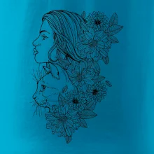 Žena a kočka - kreslená