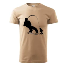 Rybář tahající rybu