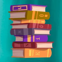 Knihomol stojící knihy